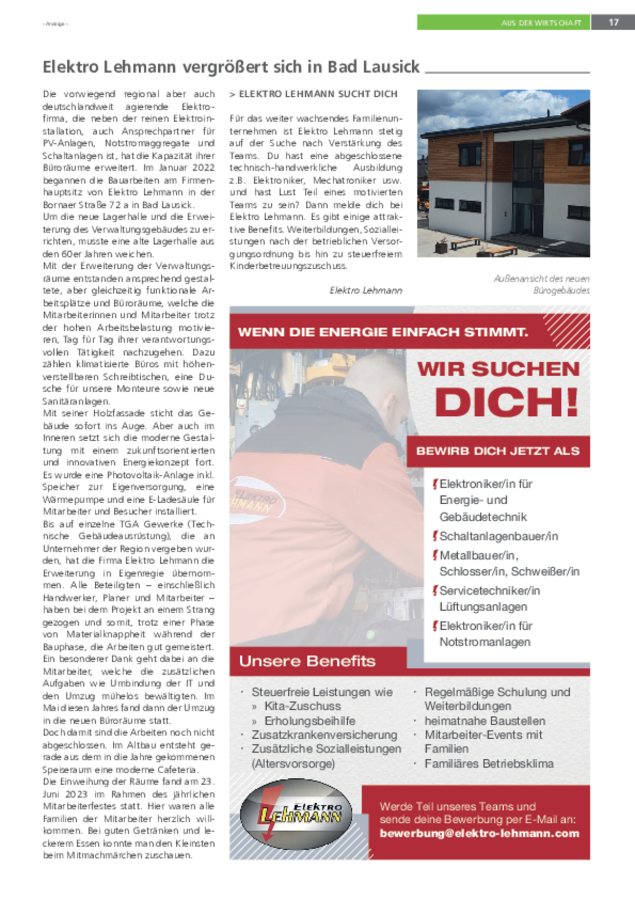 Elektro Lehmann vergrößert sich in Bad Lausick bei Elektro Lehmann in Bad Lausick